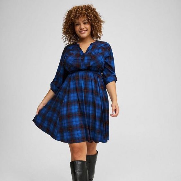 Torrid Mini Stretch Challis Shirt Dress Size 1 - Picture 6 of 6